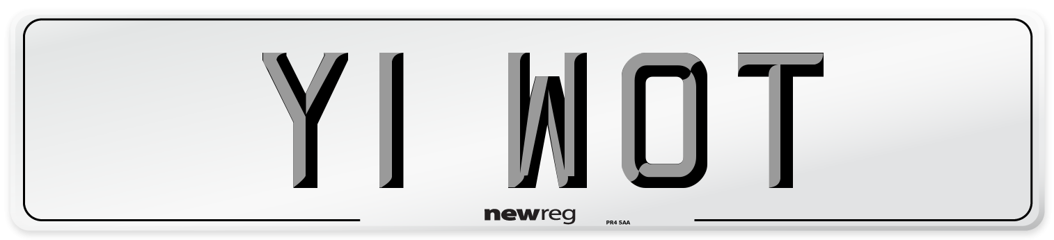 Y1 WOT Number Plate from New Reg